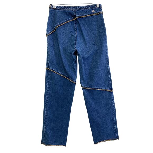 VTG Tommy Hilfiger Womens Size 4 Bareback Side Zip Straight Leg Jeans Fringe Raw - Picture 9 of 9